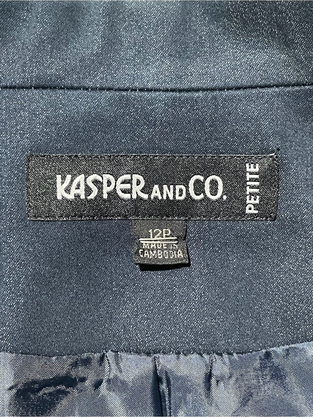 KASPER Blue Blazer Jacket 12 Large Petite - Picture 4 of 11